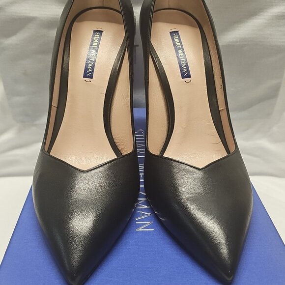 Stuart Weitzman ANNY 105 Black Dress Nappa Heels - Picture 4 of 13